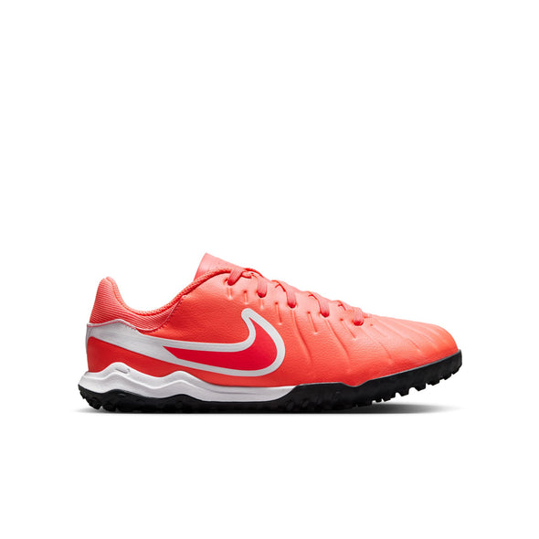 Nike Junior Tiempo Legend 10 Academy TF Turf Soccer Cleat - Hot Lava/White