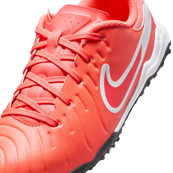 Nike Junior Tiempo Legend 10 Academy TF Turf Soccer Cleat - Hot Lava/White