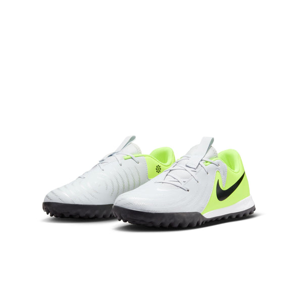 Nike Junior Phantom GX 2 Academy TF Soccer Shoes- Metallic Silver/Black-Volt