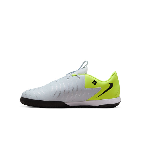 Nike Junior Phantom GX 2 Academy IN Soccer Shoes- Metallic Silver/Black-Volt