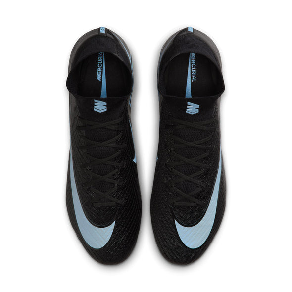 Nike Air Zoom Mercurial Superfly 10 Elite FG Firm Ground Soccer Cleat -Black/Ice Blue