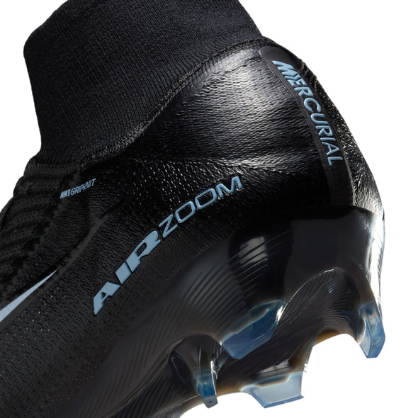 Nike Air Zoom Mercurial Superfly 10 Elite FG Firm Ground Soccer Cleat -Black/Ice Blue