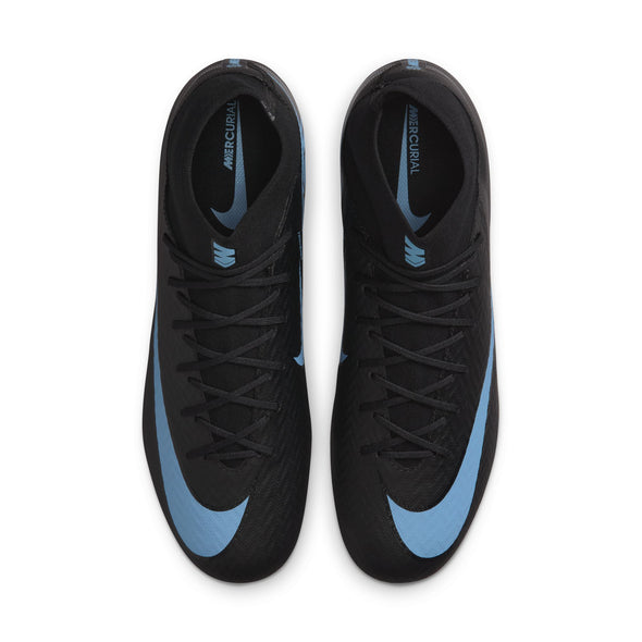 Nike Air Zoom Mercurial Superfly 10 Academy FG Firm Ground Soccer Cleats - Black/Ice Blue