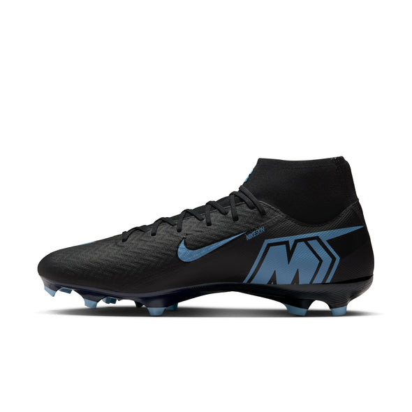 Nike Air Zoom Mercurial Superfly 10 Academy FG Firm Ground Soccer Cleats - Black/Ice Blue