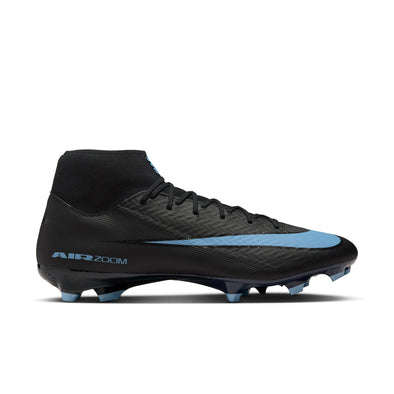 Nike Air Zoom Mercurial Superfly 10 Academy FG Firm Ground Soccer Cleats - Black/Ice Blue