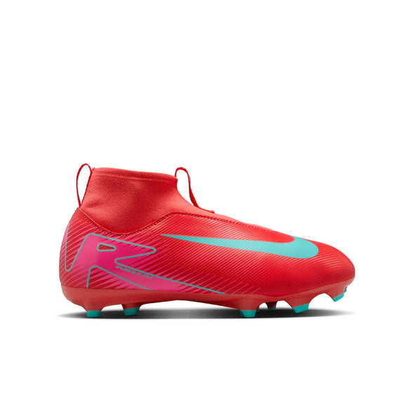 Nike Junior Zoom Mercurial Superfly 10 Academy FG Firm Ground Soccer Cleats-Ember Glow/Aurora Green