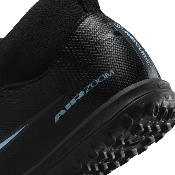 Nike Junior Zoom Mercurial Superfly 10 Academy TF Turf Soccer Cleats- Black/Ice Blue