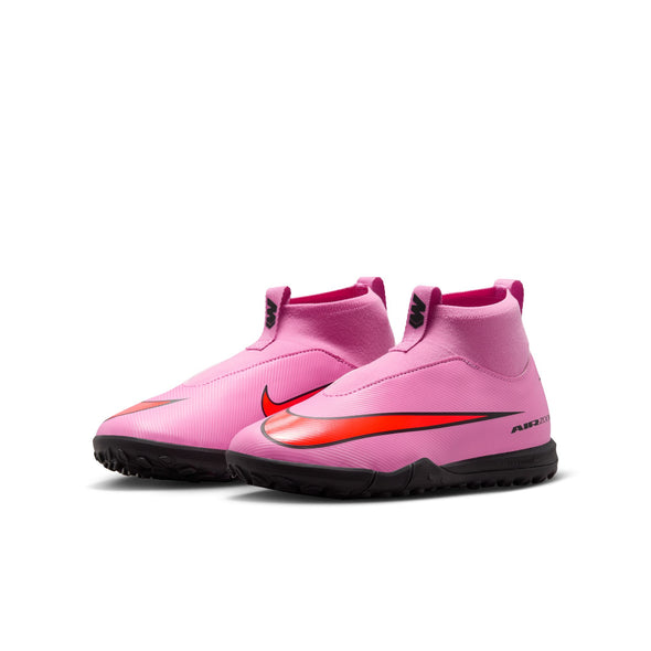Nike Junior Zoom Mercurial Superfly 10 Academy TF Turf Soccer Cleats- Magic Flamingo/Black/ Crimson