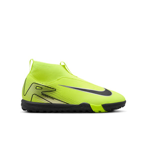 Nike Junior Zoom Mercurial Superfly 10 Academy TF Turf Soccer Cleats - Volt/Black
