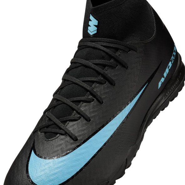 Nike Mercurial Superfly 10 Academy TF Turf Soccer Cleats-Black/Ice Blue