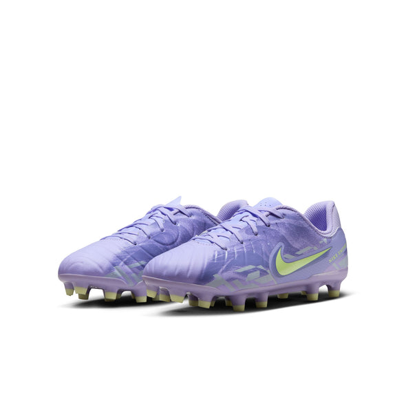 Nike United Junior Tiempo Legend 10 Academy FG Firm Ground Soccer Cleats- Purple Agate/Barely Volt