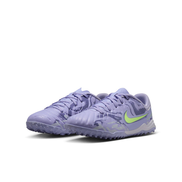 Nike United Junior Tiempo Legend 10 Academy TF Turf Soccer Cleats- Purple Agate/Barely Volt