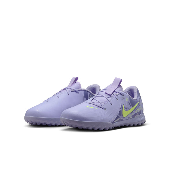 Nike United Junior Phantom GX 2 Academy TF Turf Soccer Cleats- Purple Agate/Barely Volt