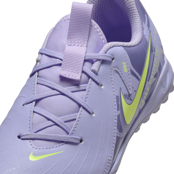 Nike United Junior Phantom GX 2 Academy TF Turf Soccer Cleats- Purple Agate/Barely Volt