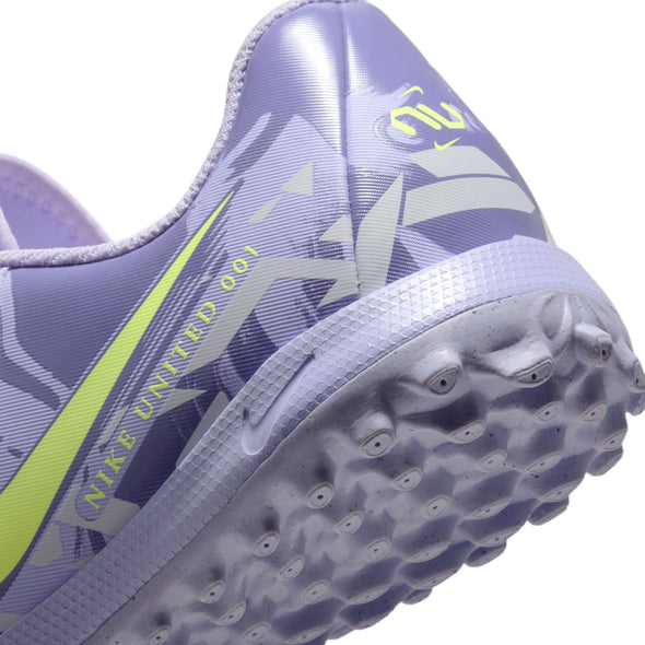 Nike United Junior Phantom GX 2 Academy TF Turf Soccer Cleats- Purple Agate/Barely Volt