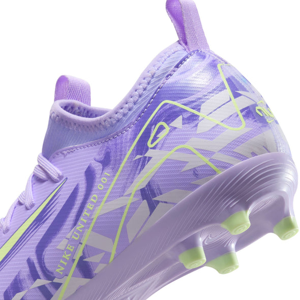 Nike United Junior Mercurial Vapor 16 Academy FG Firm Ground Soccer Cleats -Purple Agate/Barely Volt