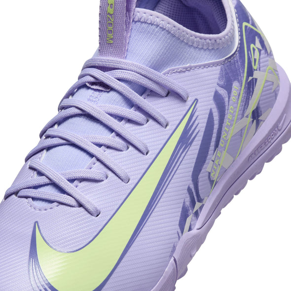 Nike United Jr. Mercurial Vapor 16 Academy TF Turf Soccer Cleats -Purple Agate/Barely Volt