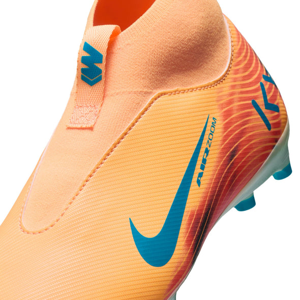 Nike Junior Zoom Mercurial Superfly 10 Academy "Kylian Mbappé" Academy FG Firm Ground Soccer Cleats- Melon Tint/Neo Turq/Igloo