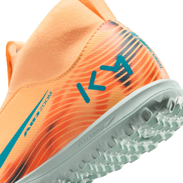 Nike Junior Zoom Mercurial Superfly 10 Academy "Kylian Mbappé" Academy TF Turf Soccer Cleats- Melon Tint/Neo Turq/Igloo