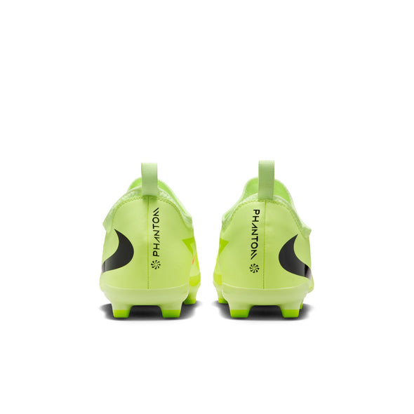 Nike Junior Phantom 6 Low Academy FG Firm Ground Soccer Cleats- Hyper Crimson/Black/ Life Lime