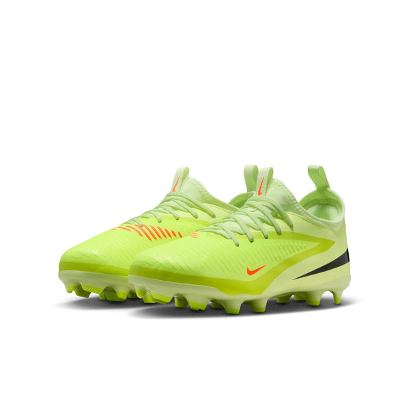 Nike Junior Phantom 6 Low Academy FG Firm Ground Soccer Cleats- Hyper Crimson/Black/ Life Lime