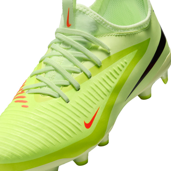 Nike Junior Phantom 6 Low Academy FG Firm Ground Soccer Cleats- Hyper Crimson/Black/ Life Lime