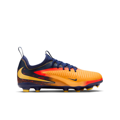 Nike Junior Phantom 6 Low Academy Erling Haaland FG Firm Ground Soccer Cleats - Laser Orange/Lemon Venom/Blue Void