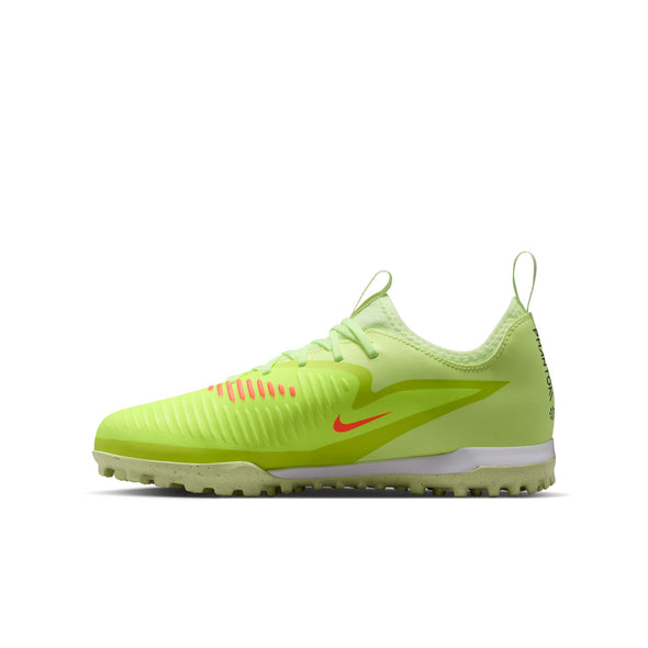 Nike Junior Phantom 6 Low Academy TF Turf Soccer Cleats- Hyper Crimson/Black/ Life Lime