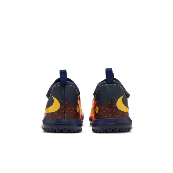 Nike Junior Phantom 6 Low Academy TF  "Erling Haaland" Turf Soccer Cleats-  Laser Orange/Lemon Venom/Blue Void