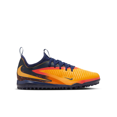 Nike Junior Phantom 6 Low Academy TF  "Erling Haaland" Turf Soccer Cleats-  Laser Orange/Lemon Venom/Blue Void