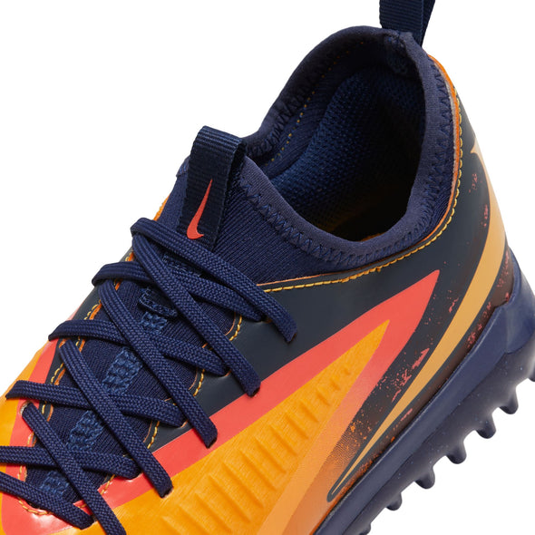 Nike Junior Phantom 6 Low Academy TF  "Erling Haaland" Turf Soccer Cleats-  Laser Orange/Lemon Venom/Blue Void