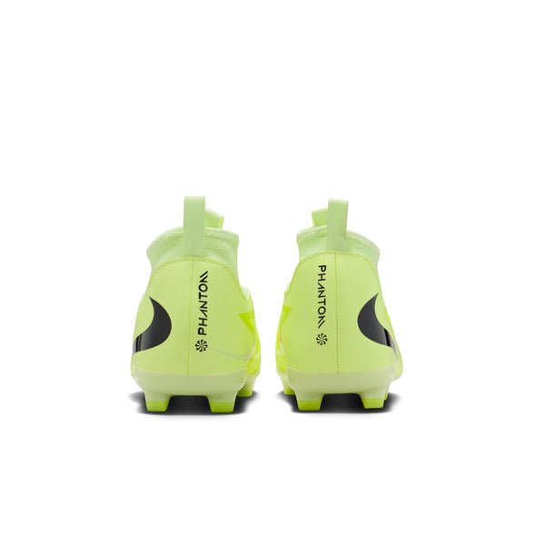 Nike Junior Phantom 6 High Academy FG Firm Ground Soccer Cleats- Hyper Crimson/Black/Limelight