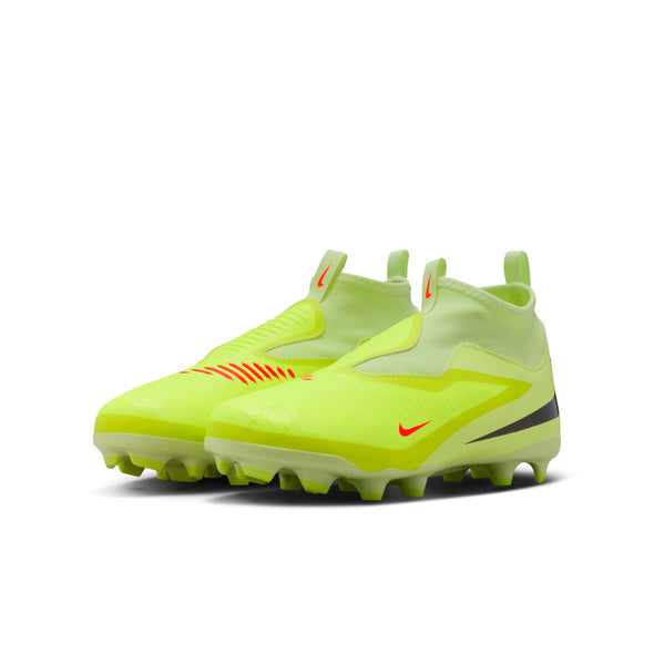 Nike Junior Phantom 6 High Academy FG Firm Ground Soccer Cleats- Hyper Crimson/Black/Limelight
