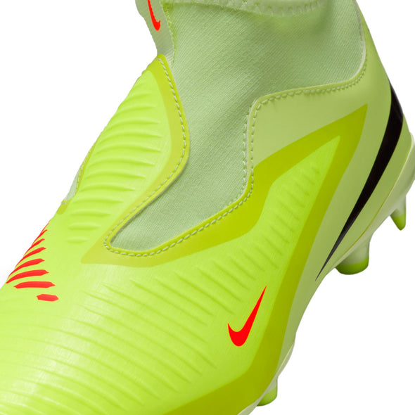 Nike Junior Phantom 6 High Academy FG Firm Ground Soccer Cleats- Hyper Crimson/Black/Limelight