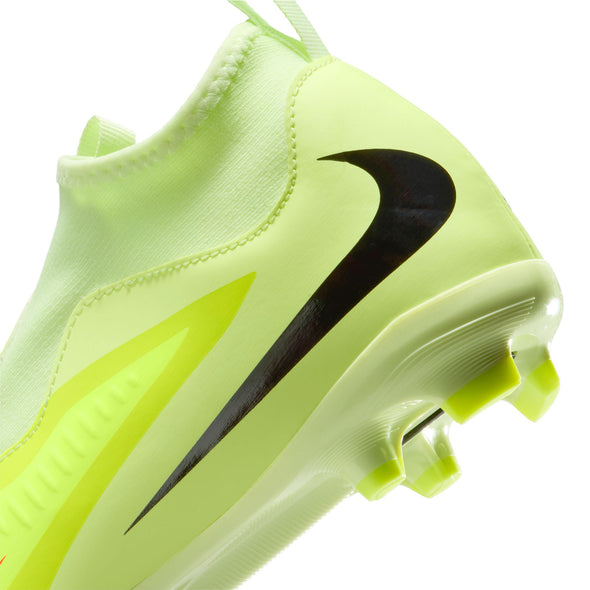 Nike Junior Phantom 6 High Academy FG Firm Ground Soccer Cleats- Hyper Crimson/Black/Limelight