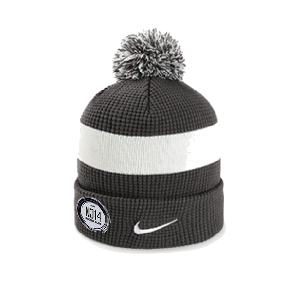 NJ14 FAN Nike Authentic Pom Beanie Anthracite/White