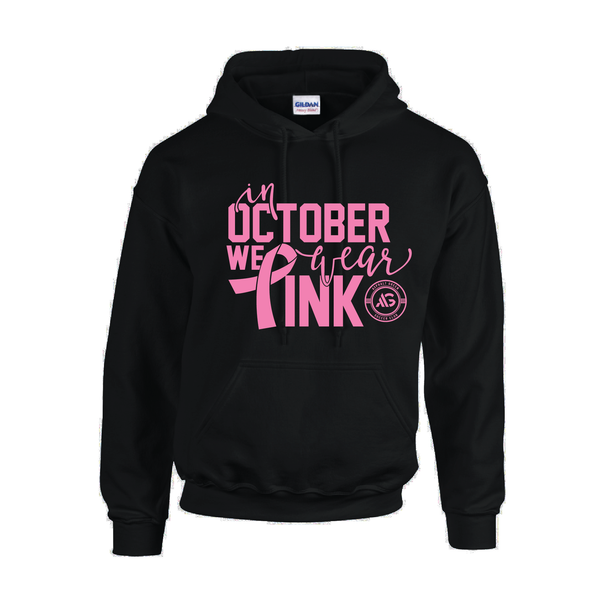 Asphalt Green SC Awareness October We Wear Pink Hoodie- Black