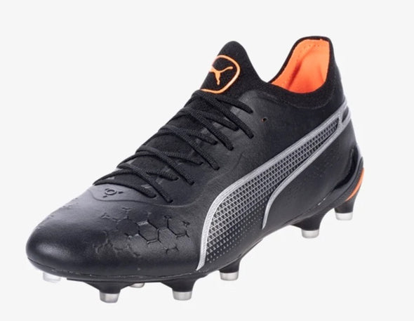 Puma King Ultimate FG/AG Firm Ground Soccer Cleat -Black/Silver/Orange