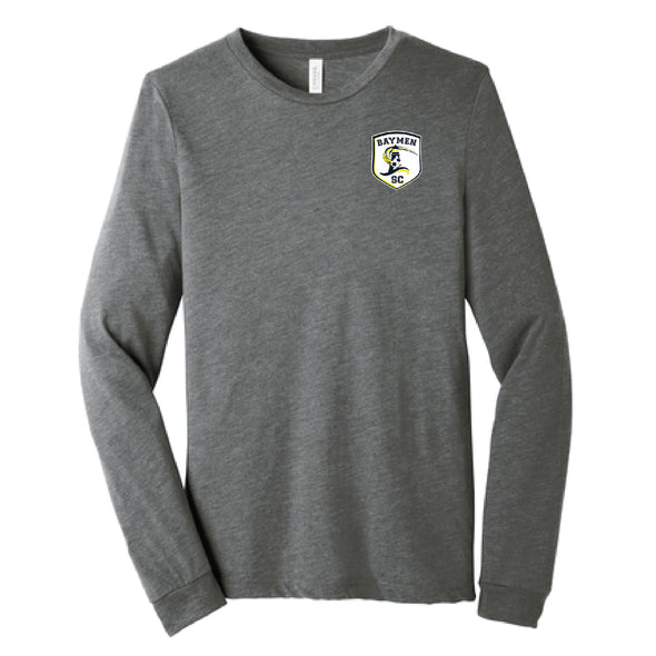 Baymen - Crest Long Sleeve Triblend T-Shirt in Grey - Youth/Adult