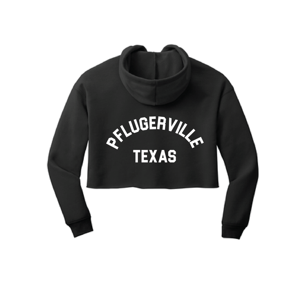 Pflugerville FC FAN Bella+Canvas Lifestyle Crop Hoodie Black