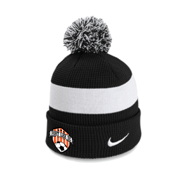 Fort Lee FAN Nike Authentic Pom Beanie Black/White