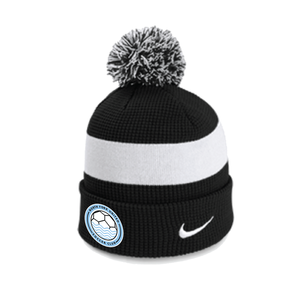 North Fork United Soccer Club FAN Nike Authentic Pom Beanie Black/White