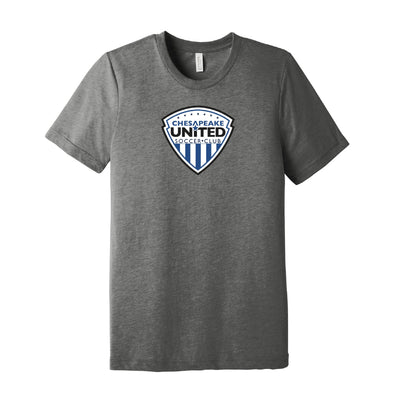 Chesapeake United SC Competitive Shield Short Sleeve Fan T-Shirt Grey