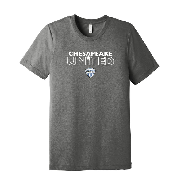 Chesapeake United SC Advanced Duel Short Sleeve Fan T-Shirt Grey