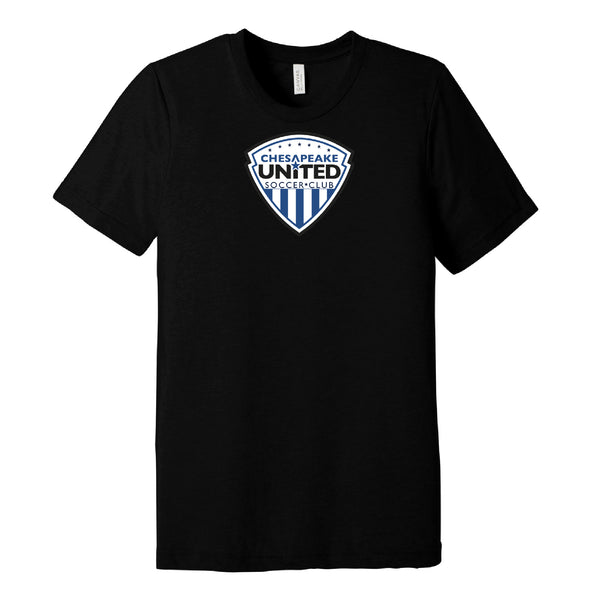 Chesapeake United SC Competitive Shield Short Sleeve Fan T-Shirt Black
