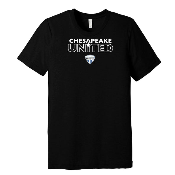 Chesapeake United SC Competitive Duel Short Sleeve Fan T-Shirt Black