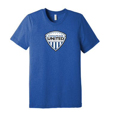 Chesapeake United SC Competitive Shield Short Sleeve Fan T-Shirt Royal