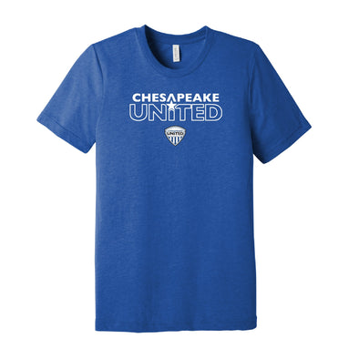 Chesapeake United SC Competitive Duel Short Sleeve Fan T-Shirt Royal