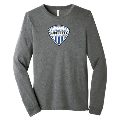 Chesapeake United SC Advanced Shield Short Sleeve Fan Long Sleeve T-Shirt Grey - Youth/Adult
