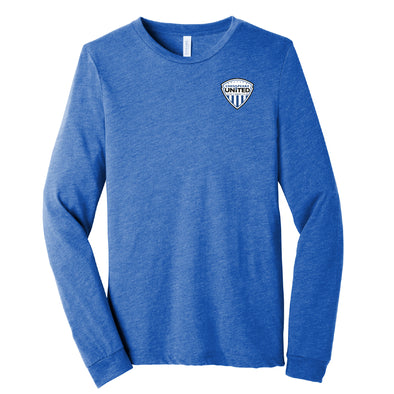 Chesapeake United SC Competitive Crest Short Sleeve Fan Long Sleeve T-Shirt Royal - Youth/Adult